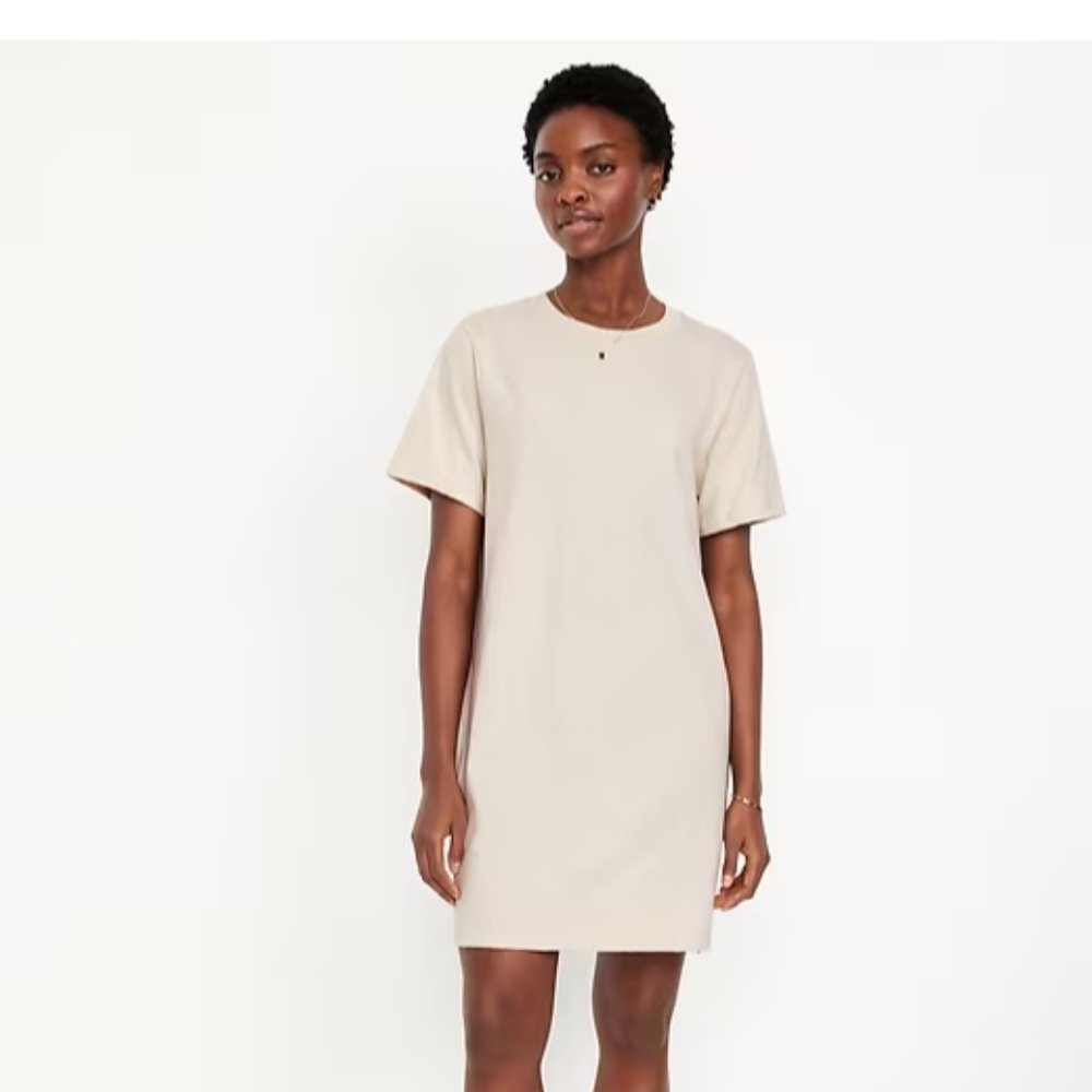 Old Navy Beige Short Sleeve Mini Dress